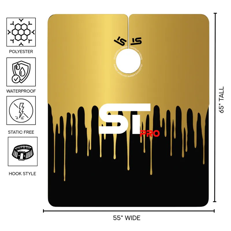 Fodrászköpeny STpro Gold Drip - Kép 2
