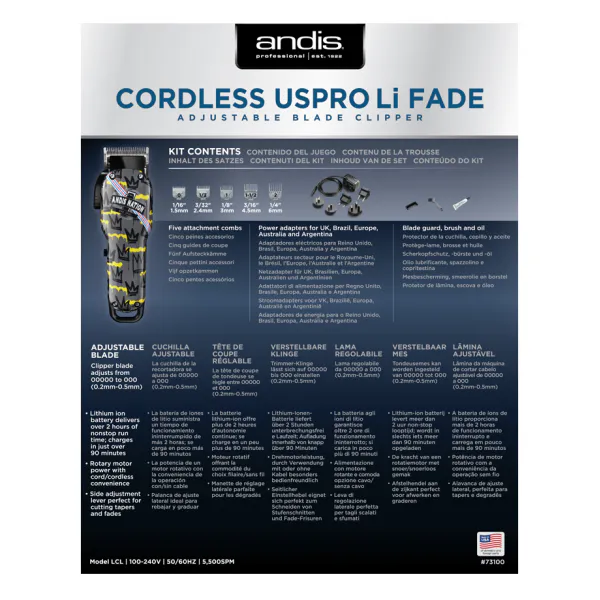 Andis Cordless UsPro Li Fade (Andis Nation Graffiti) - Kép 5