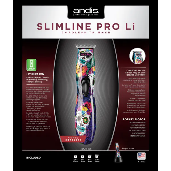 Andis Slimline Pro Ion T-Blade - Skull Design - Kép 4